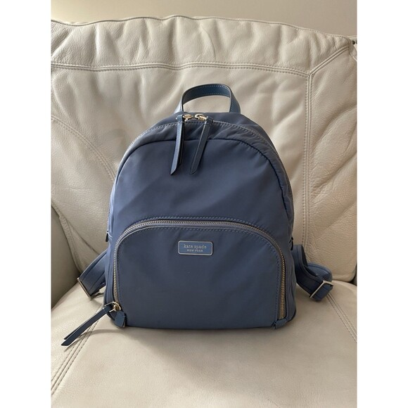 Kate Spade New York Backpack Womens Size Medium Nylon Zip Baby Blue - Picture 1 of 16